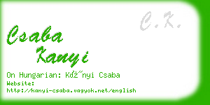 csaba kanyi business card